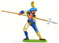 Preiser Elastolin 52311 Landsknecht Thrusting Halberd Sideways mib painted 70mm