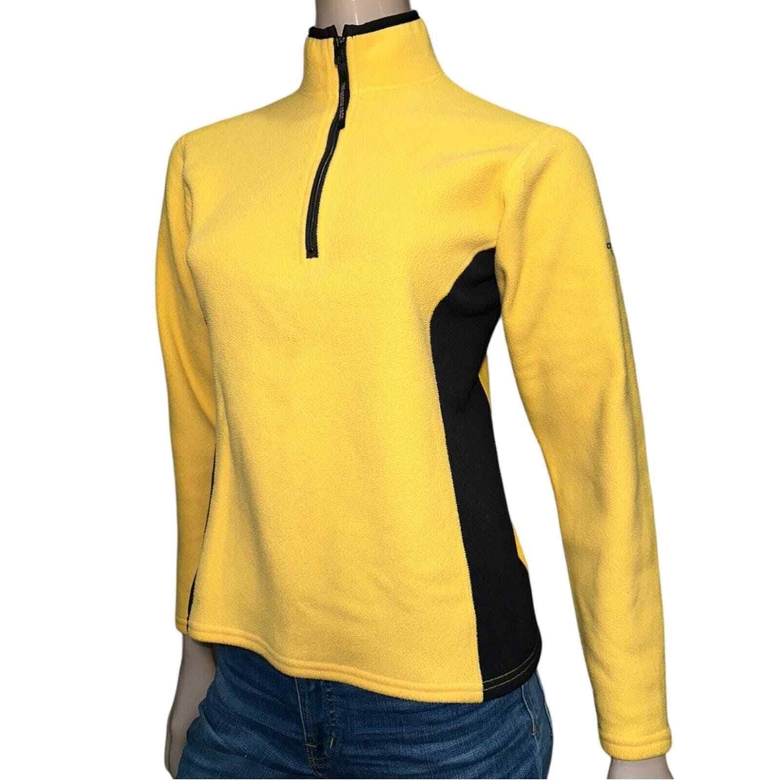The North Face Vintage Women’s M Yellow Black Colorblock 1/4 Zip Fleece