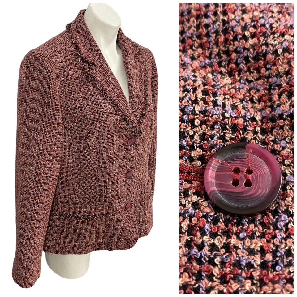 Blazer Norton McNaughton Mujer Talla 12 Rosa Chaqueta Oficina Informal Trabajo Dinero Antiguo Foto 3 de 4