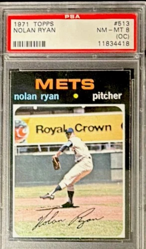 1971 Topps Nolan Ryan #513 PSA 8 NM-MT New York Mets Baseball Card OC