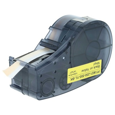 Schriftband für Brady BMP21-LAB BMP21-PLUS BMP21 Schwarz/Gelb Vinyl 6,35mm 6,4m