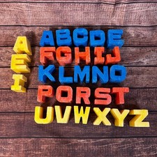Vintage 1971 Mattel Tuff Stuff ABC Blocks Alphabet Letters USA Lot of 29
