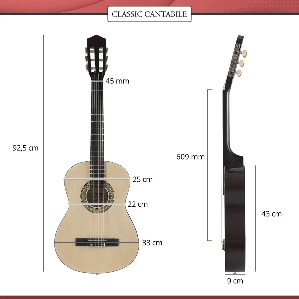 Guitare 3/4 Classique Acoustique Concert Pour Gaucher Debutants 6 Cordes Nylon - Photo 4/4