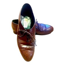 Gucci Brown Leather Brogue Oxford Loafers Shoes 42.5 D Men's Size 9.5 / 10 Italy