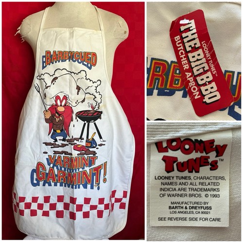 1993 Vintage 2 NEU 1 Neu mit Etikett Looney Tunes BBQ Metzger Schürze Yosemite Sam Varmint Kleidungsstück - Bild 1 von 24