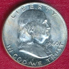 1960-D FRANKLIN SILVER HALF DOLLAR **BRILLIANT UNCIRCULATED * FREE SHIP!!