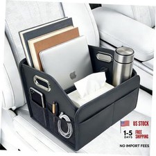 Car Storage Organizer Foldable PU Leather Front Seat Caddy