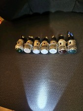 7 luces indicadoras vintage Dialco Co NY NOS 75W 125V 4 blancas 2 verdes 1 marrón