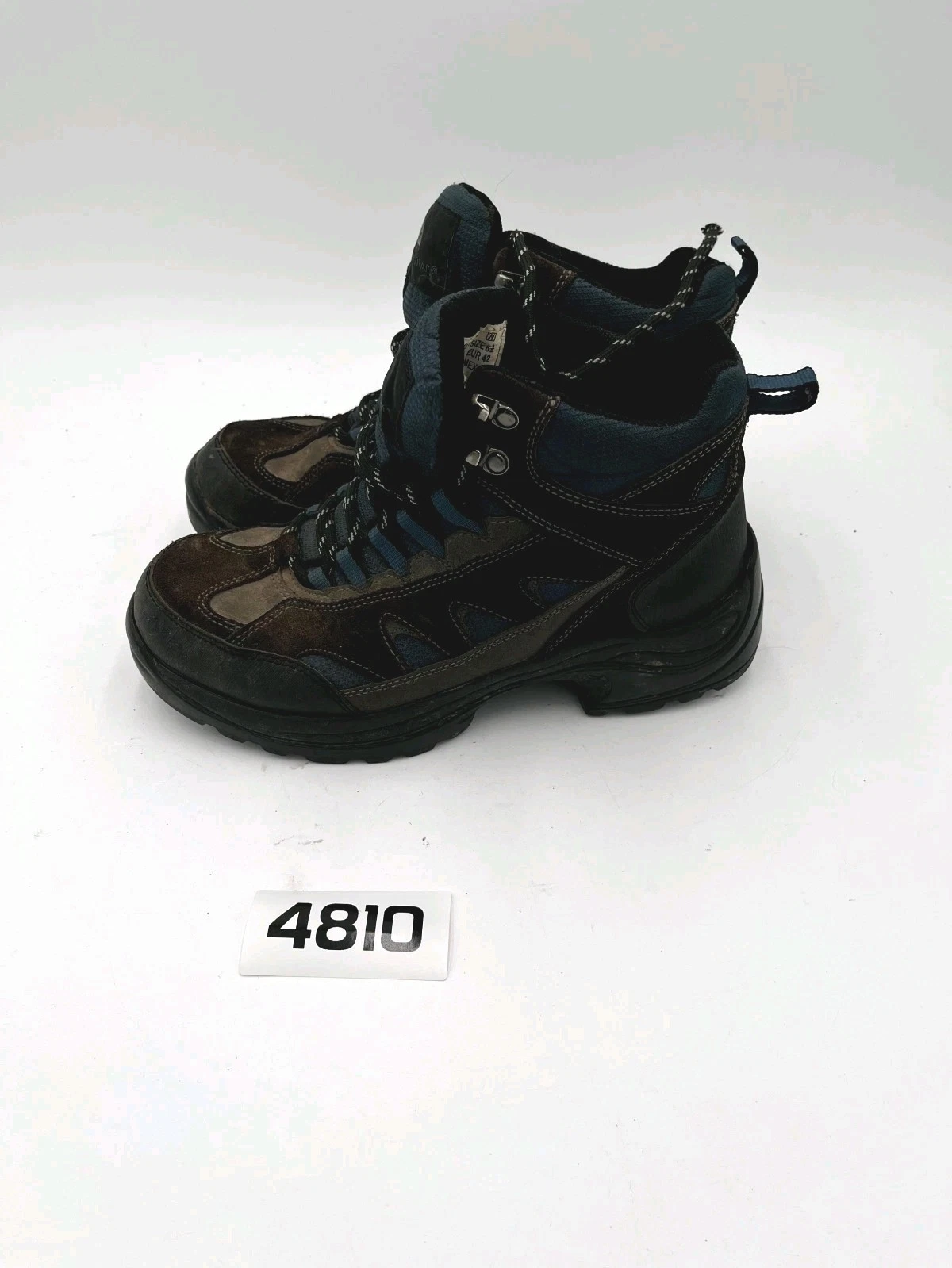 Ozark Trail Peyton WW Mens 8.5 Hiking Boots Brown Blue Leather Waterproof Boots