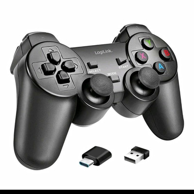 LogiLink 2,4 GHz Wireless Gaming-Controller USB 2-in-1 Empfänger schwarz