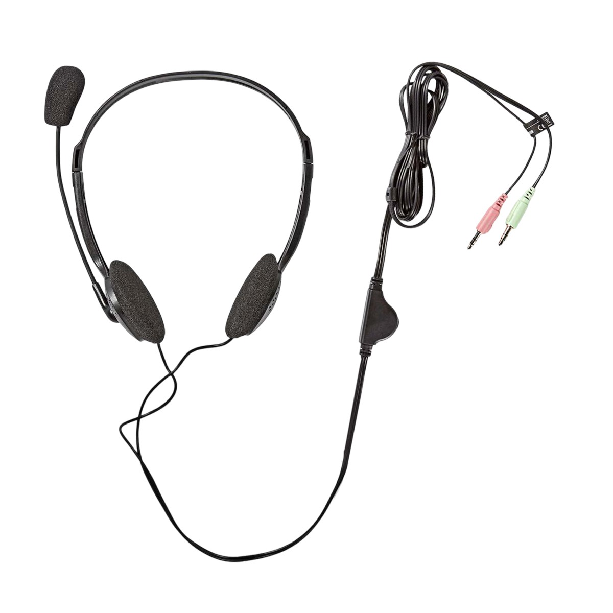 Casque PC double jack 3.5mm anti mal d'oreille avec microphone pliable