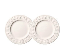 Paire d'assiettes de fête Wedgwood 27 cm lot de 2 vaisselle en os de Chine blanc