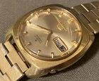 Vintage Seiko 5 Gold Automatic 6119 Cushion Case Day/Date 21 Jewels Watch (Read)