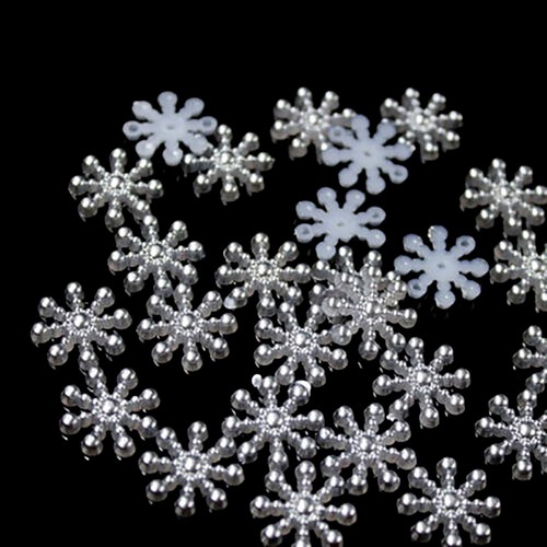 100× Snowflake Flatback Pearl Embellishments Christmas Craft DIY Tools YUAUJK-yg - Picture 5 of 11