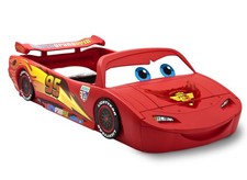Disney Pixar Cars Lightning McQueen Toddler-To-Twin Bed With Built In Toy Box