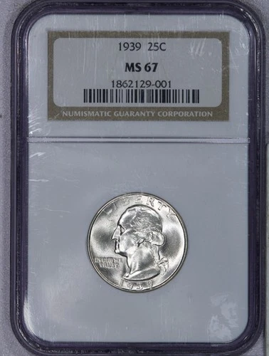 1939 Washington Quarter 25C NGC MS67