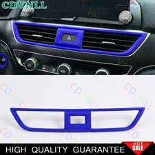 Cubierta de ventilación de salida de aire para consola central de gamuza azul para Honda Accord 2018-2022
