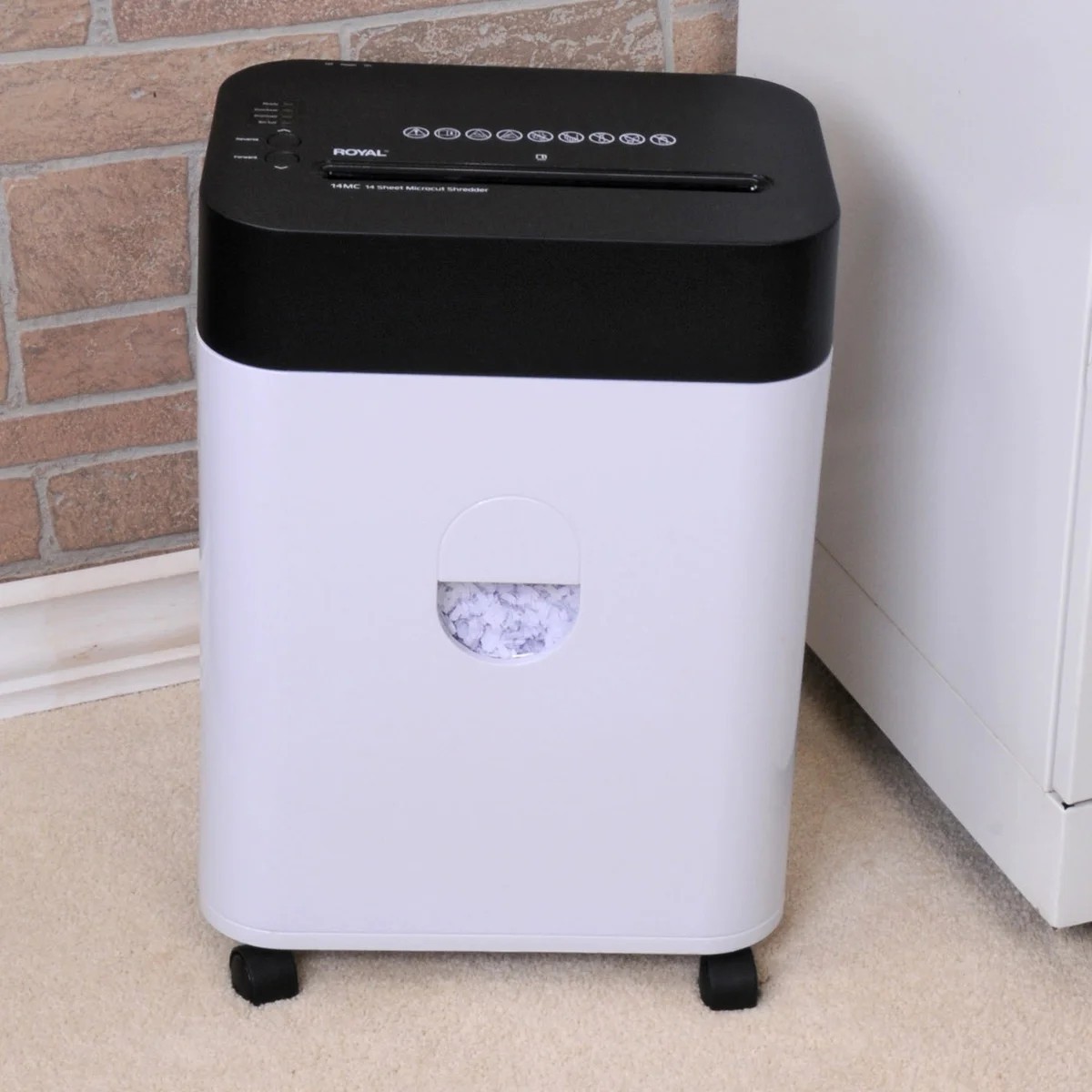 New Royal 14-Sheet Micro Cut Paper Shredder on Casters, 14MC