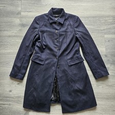 Boss Hugo Boss Women's Ciera Coat Size UK 12 Navy Button Down Great Condition