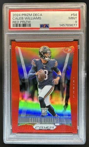 2024 Panini Prizm Deca Caleb Williams RC Red Rookie #/199 Bears PSA 9
