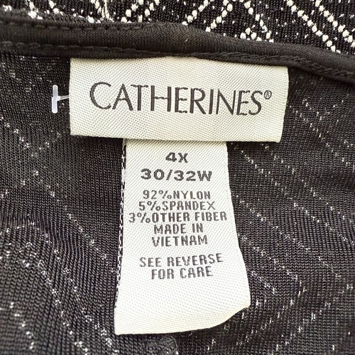 Catherines Womens Top Shirt Size 4X Black Silver Sparkle Tunic Slinky Shimmer - Picture 7 of 11
