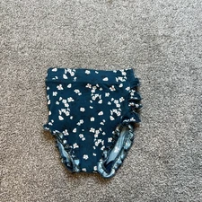 posh peanut Baby Girl 18-24m blue bamboo Floral Ruffle Bloomers Diaper Cover
