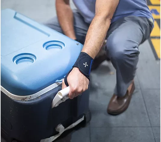 Paquete de 2 muñequeras de compresión ajustables Tommie de cobre - negras Foto 3 de 4