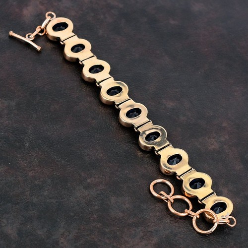 Joyería pulsera étnica de cuarzo tanzanita natural ovalada de venta del día de la hija - Imagen 5 de 11