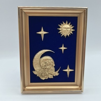 Sun Moon Relief Wall Art Celestial 90 s Style Plaque Home Decor Whimsigoth