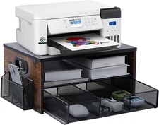 Printer Stand,Desktop Printer Stand with 2-Tier Storage Shelves for Home Office，
