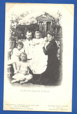 Zar Nicola II Anastasia Romanov e famiglia Russia cartolina d'epoca 1900