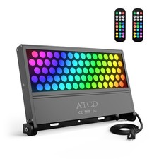 LED Wall Washer Light with RF Control, 288W RGBW Color Changing LED Flood Lig...