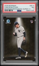 Marketplace image: 2026 Bowman Spotlights NY Yankees Star SP Cam Schlittler Superfractor 1/1 RC