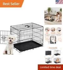 24 Inch Strong Metal Dog Kennel with Locking Door - Ideal for Training  Travel