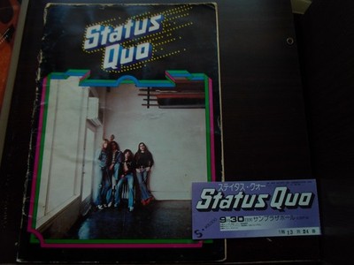 Status Quo 1975 Japan Damaged Tour Book with Ticket Stub Rossi Concert Program