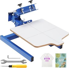 Screen Printing Machine, 1 Color 1 Station Silk Screen Printing Press, 21.2x17.7