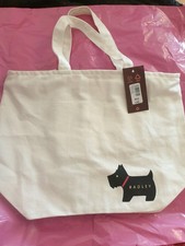 Image of Radley Small DNA Zip Top Cotton Crook Bag ,In Chalk White , BNWT
