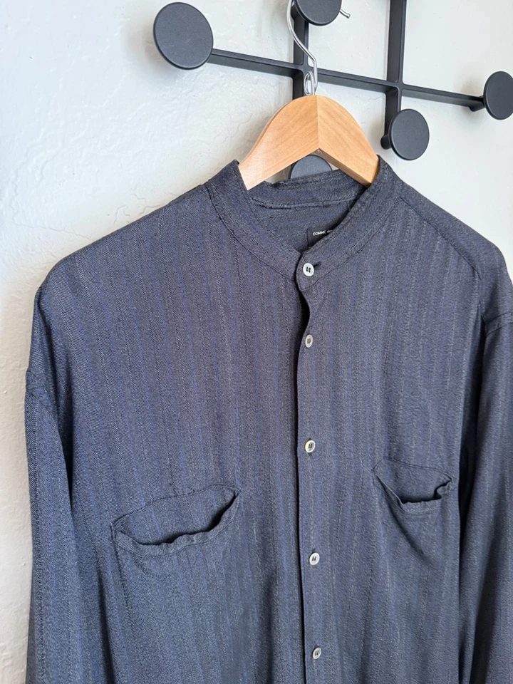 Camisa Comme Des Garcons Homme Plus CDGH+ Vintage Cuello Banda Rayas Foto 2 de 4