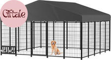 Heavy Duty Outdoor Dog Kennel for Yard, 10X10 Large Steel Chain Link Fence with