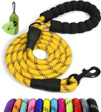 Taglory Rope Dog Leash 4 FT with Comfortable Padded Handle Highly Reflective ...