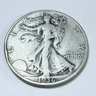 1936 WALKING LIBERTY 90% SILVER HALF DOLLAR CIRCULATED COIN #6136