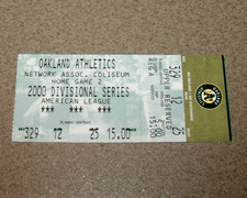 Oakland A's 2000 ALDS Game #2 Ticket Stub vs NY Yankees Mariano Rivera Save