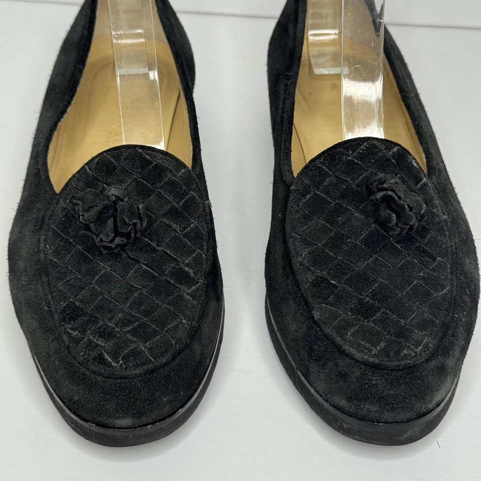 Zapatos Mocasines Bottega Veneta Mujer Talla 36 Gamuza Hechos en Italia Detalle Floral Foto 4 de 4