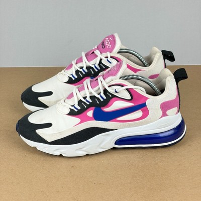 Nike Air Max 270 React Athletic Shoes Womens 8.5 White Hyper Blue Cosmic Fuchsia