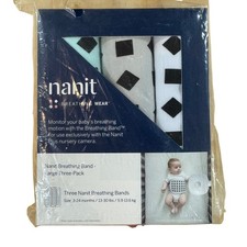 Nanit Breathing Band Large 3-Pack 3-24 Months 13-30 lbs Mint Grey White