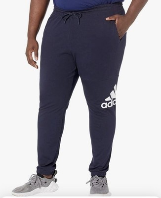Adidas Men s Essentials Size Large L Logo Tapered Badge Sweatpants Ink/Navy NWT