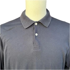 L.L.Bean Polo Cotton Blend Casual Classic Blue Navy Large Ivy League Preppy