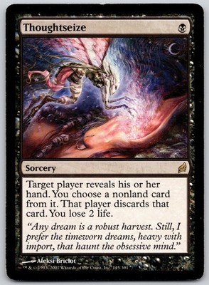 Thoughtseize 145 Rare Lorwyn Magic: The Gathering Lightly Played