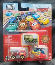 DISNEY PIXAR CARS MINI RACERS 3 PACK RACE RESCUE RED ROTOR TURBOSKY SARGE 2026