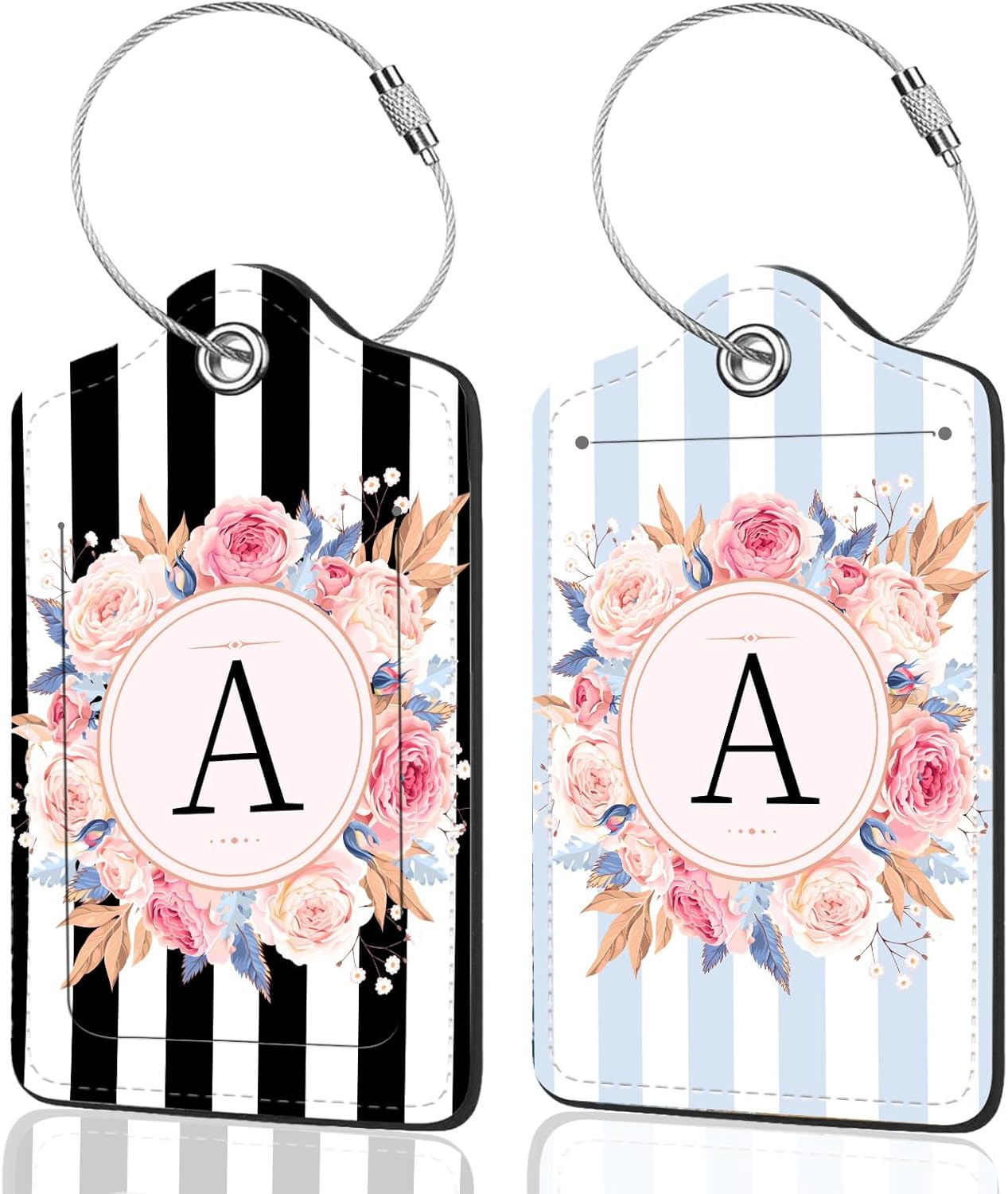 Tags For Suitcases, Cute Unique Initial Letter Pu Leather Cruise L